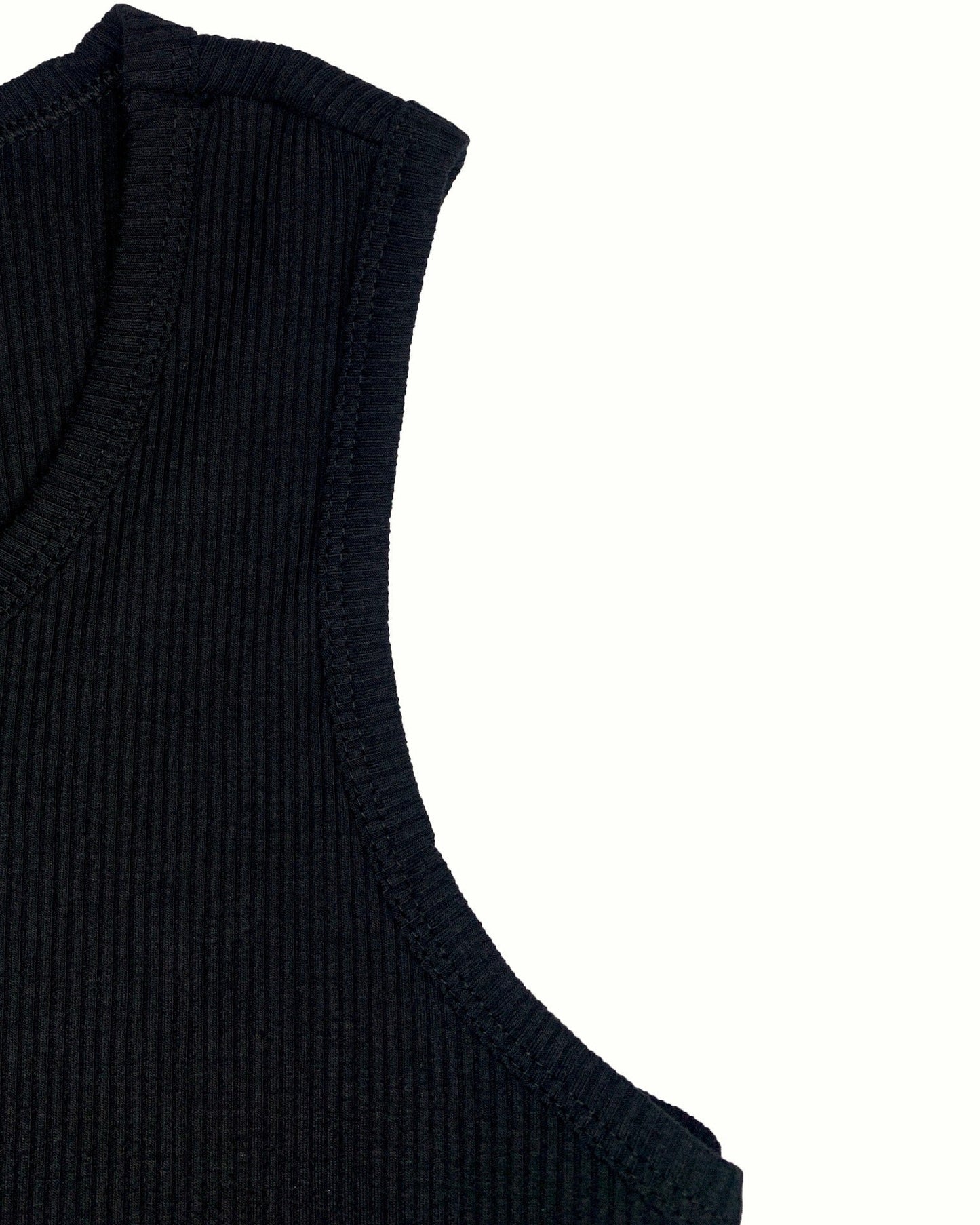 Rib Tank Top in Black #005