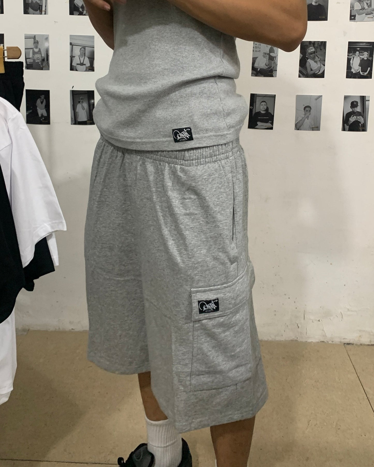 Sweat Cargo Shorts in Gray