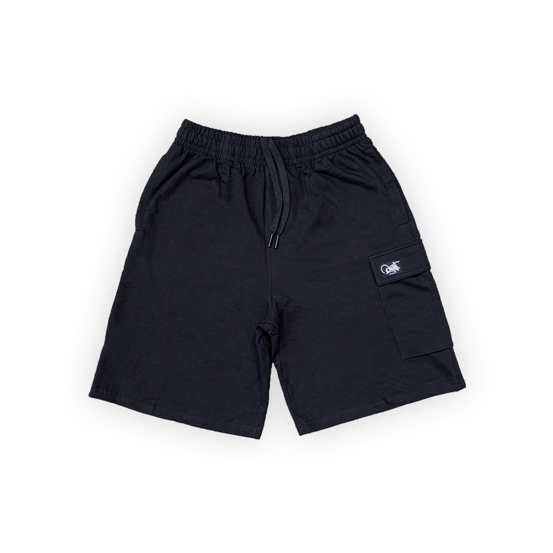 Sweat Cargo Shorts in Black
