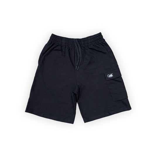 Sweat Cargo Shorts in Black