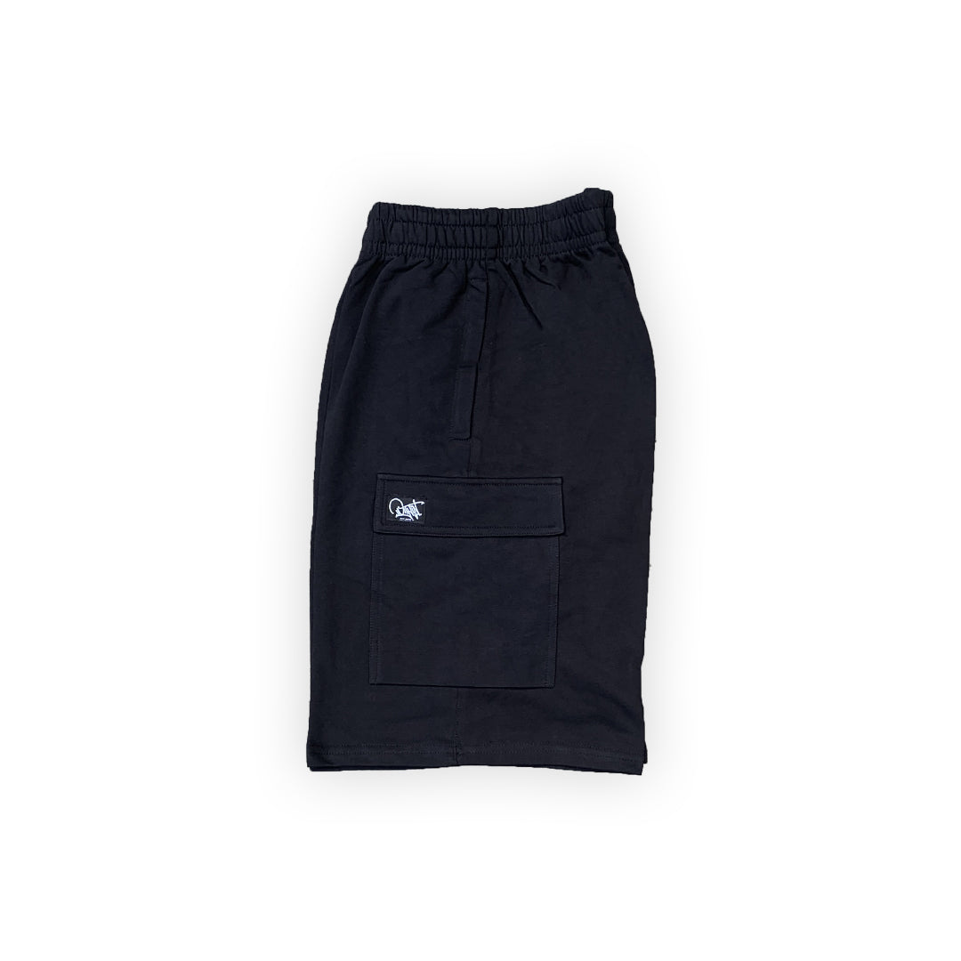 Sweat Cargo Shorts in Black